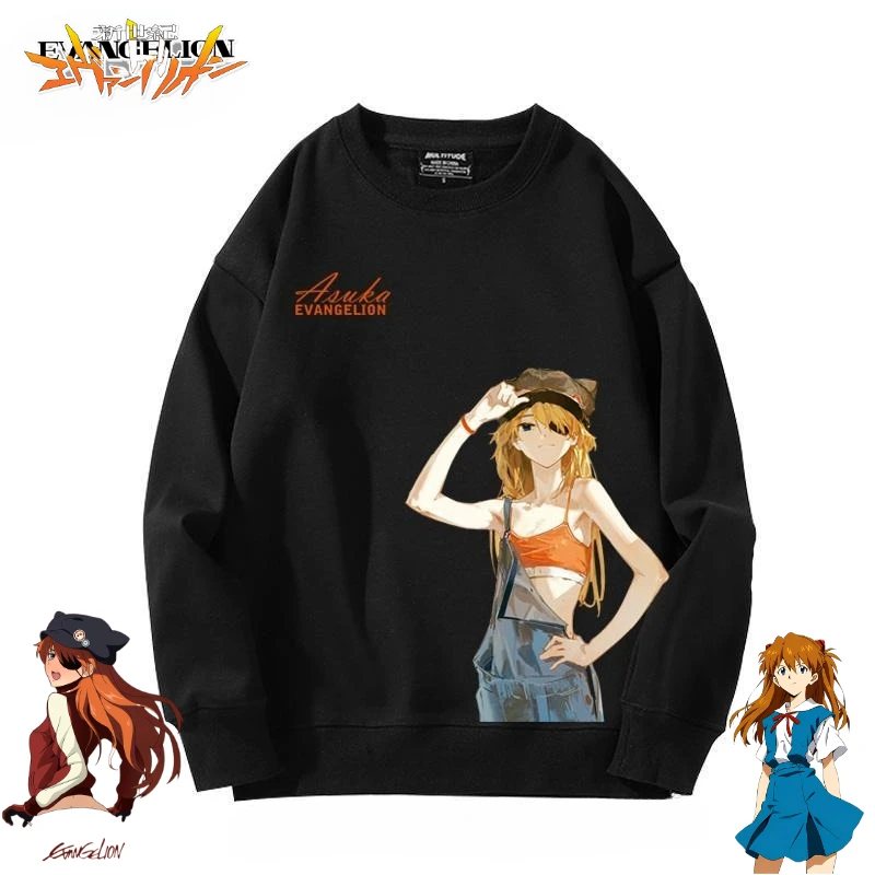 

NEON GENESIS EVANGELION, милая толстовка с капюшоном с героями мультфильмов, креативная мультяшная мужская и женская пара, одинаковый топ, периферийные устройства в стиле аниме, подарок, оптовая продажа