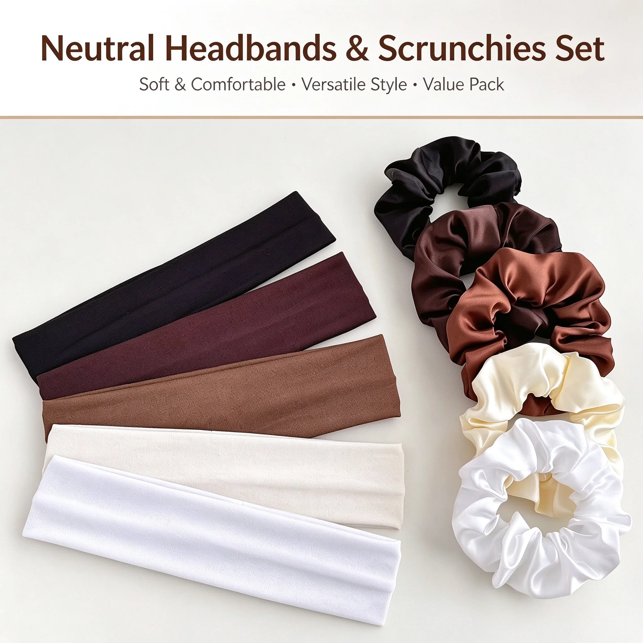 Four Seasons Solide Sport-Stirnbänder für Damen, Fitness, Laufen, Yoga, einfarbig, elastische Haarbänder, Stretch-Haar-Accessoires für Make-up – Detail 2