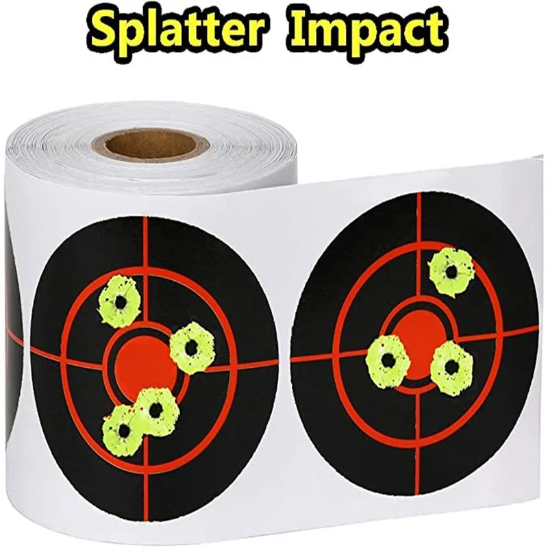 Pegatinas de salpicaduras de tanques de tiro de impacto, adhesivo Bullseye reactivo para disparar con fluorescente