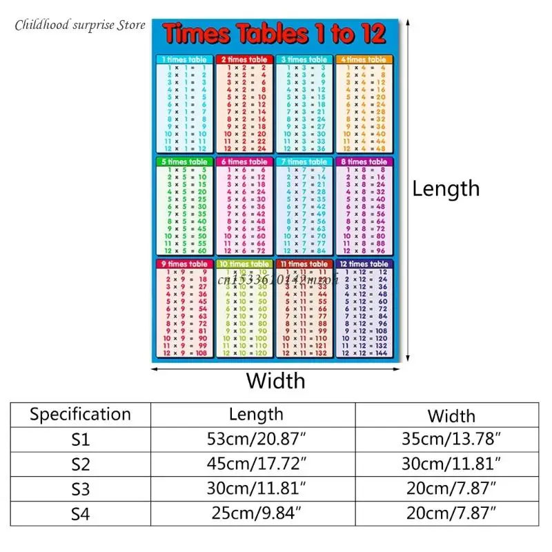 Tables Multiplication formule enfants apprentissage mathématiques illumination livraison directe