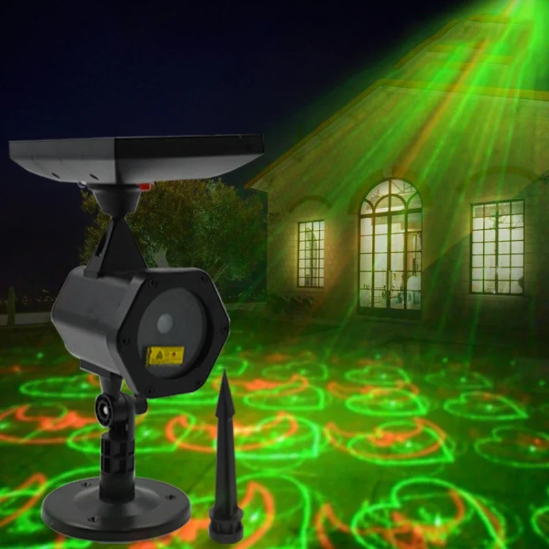 Outdoor Solar Lampe Strahl Bühne Lichteffekt wasserdicht Rasen RGB Laserlicht LED Disco Aufladen Sonnenlicht Karaoke Bühnen lichter