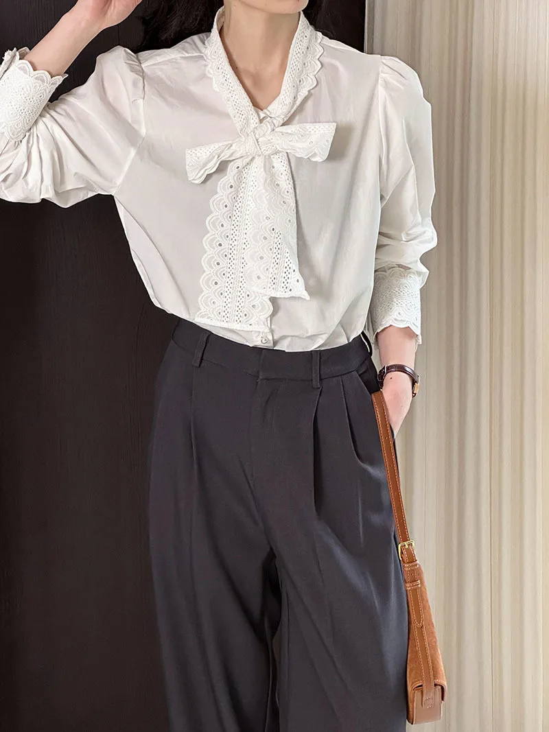 CGC moda coreana autunno donna camicie maniche lunghe eleganti camicette con scollo a V camicette casual femminili allentate top da donna abbigliamento