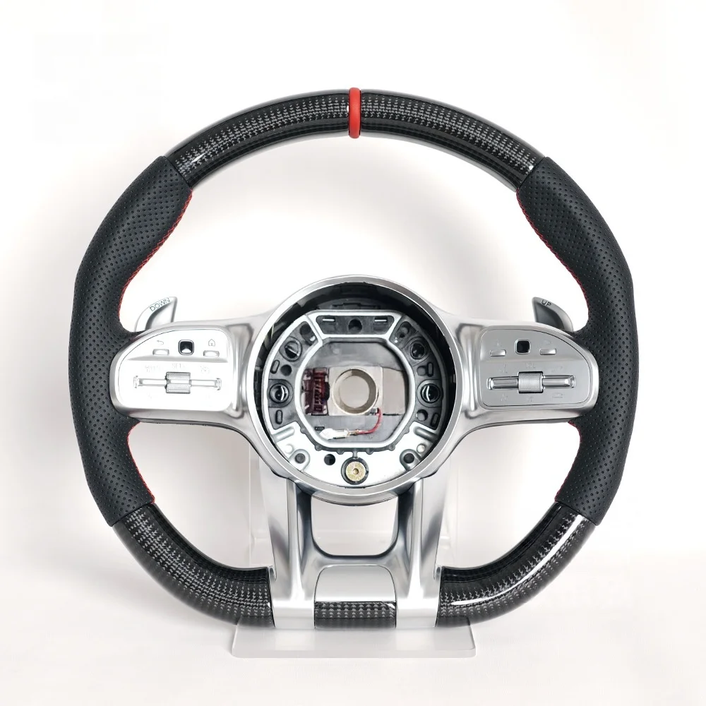 

Modern Design Carbon Fiber Steering Wheel Smooth Edge and Comfortable Hand Feel for Long Trip Without airbags