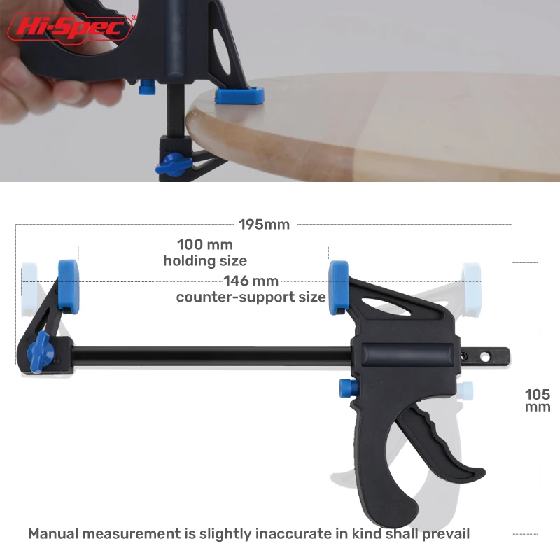 Abrazaderas para carpintería tipo F, kit de herramientas de liberación rápida, Clips para exprimir portátiles de 4 ", plantilla de trinquete de carpintero con barra de nailon