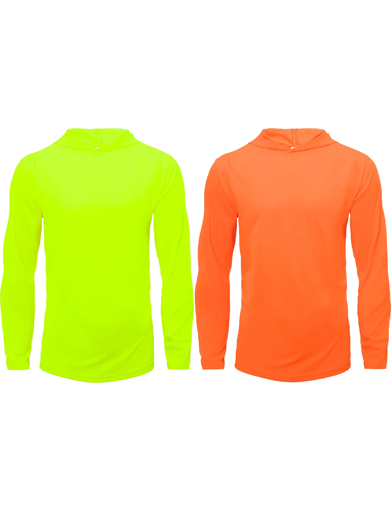 

2 Pack Men UPF 50+ Sun Protection Hoodie Long Sleeve T Shirts Pack Quick Dry Shirt for Athletic Running Activewear Workout
