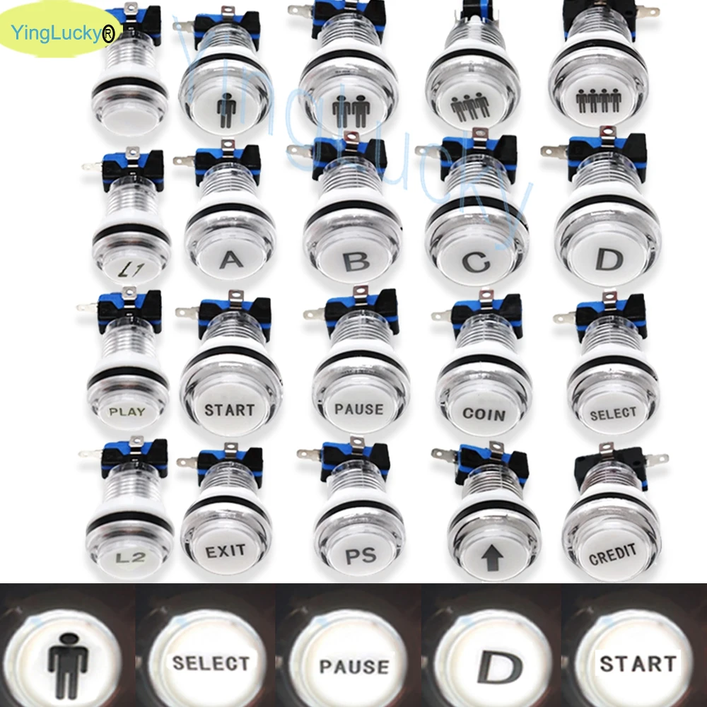 33mm 5V 12V Licht beleuchteter Druckknopf für Arcade-Spiel-Kit DIY Coin Start Select Pause Exit PS Swing Vending Crane Machine – Detail 9