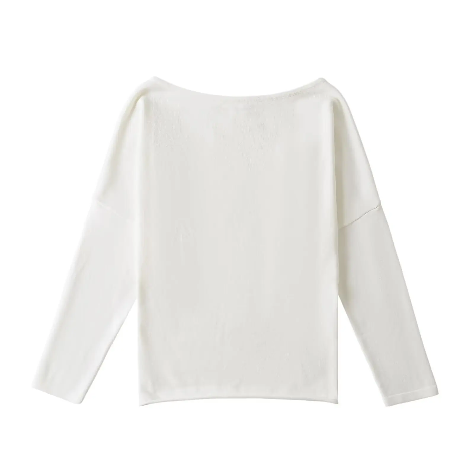 Herfst Nieuwe 2024 Pittige Meisje Slash Hals Off Schouder Gebreide Trui Vrouwen Ontwerp Gevoel Losse Lange Mouw Casual Trui E1JZ