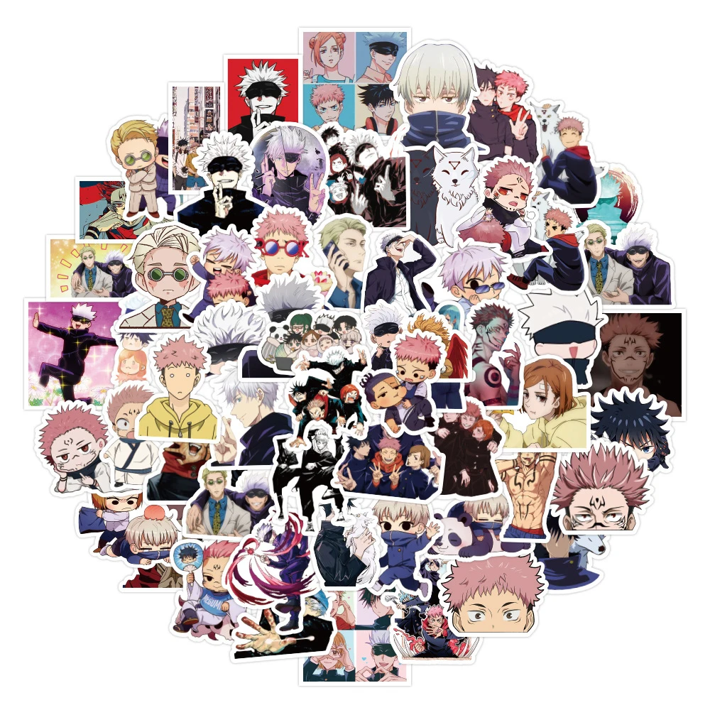 

10/30/60pcs Japanese Manga Jujutsu Kaisen Cartoon Stickers Toy DIY Suitcase Luggage Helmet Waterproof Cool Anime Sticker for Kid