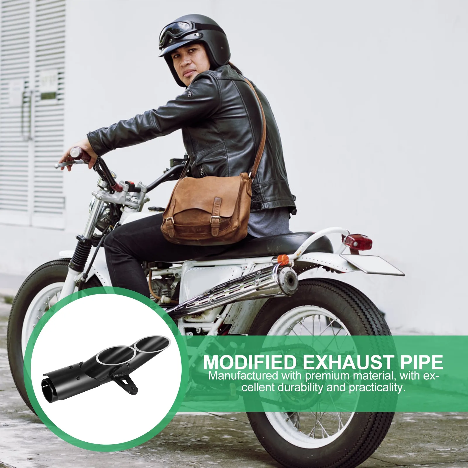 

1Set Motorcycle Exhaust Pipe Premium Material High Performance Compact Size Simple Installation No Drilling Required Modified