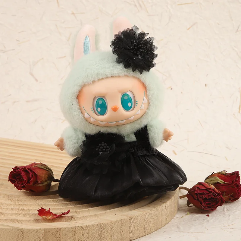 

17 см мини-плюшевая кукла, одежда, аксессуары для Кореи, Kpop Exo Labubu Idol, рубашка с цветком, кожаная куртка, юбка, одежда, подарок