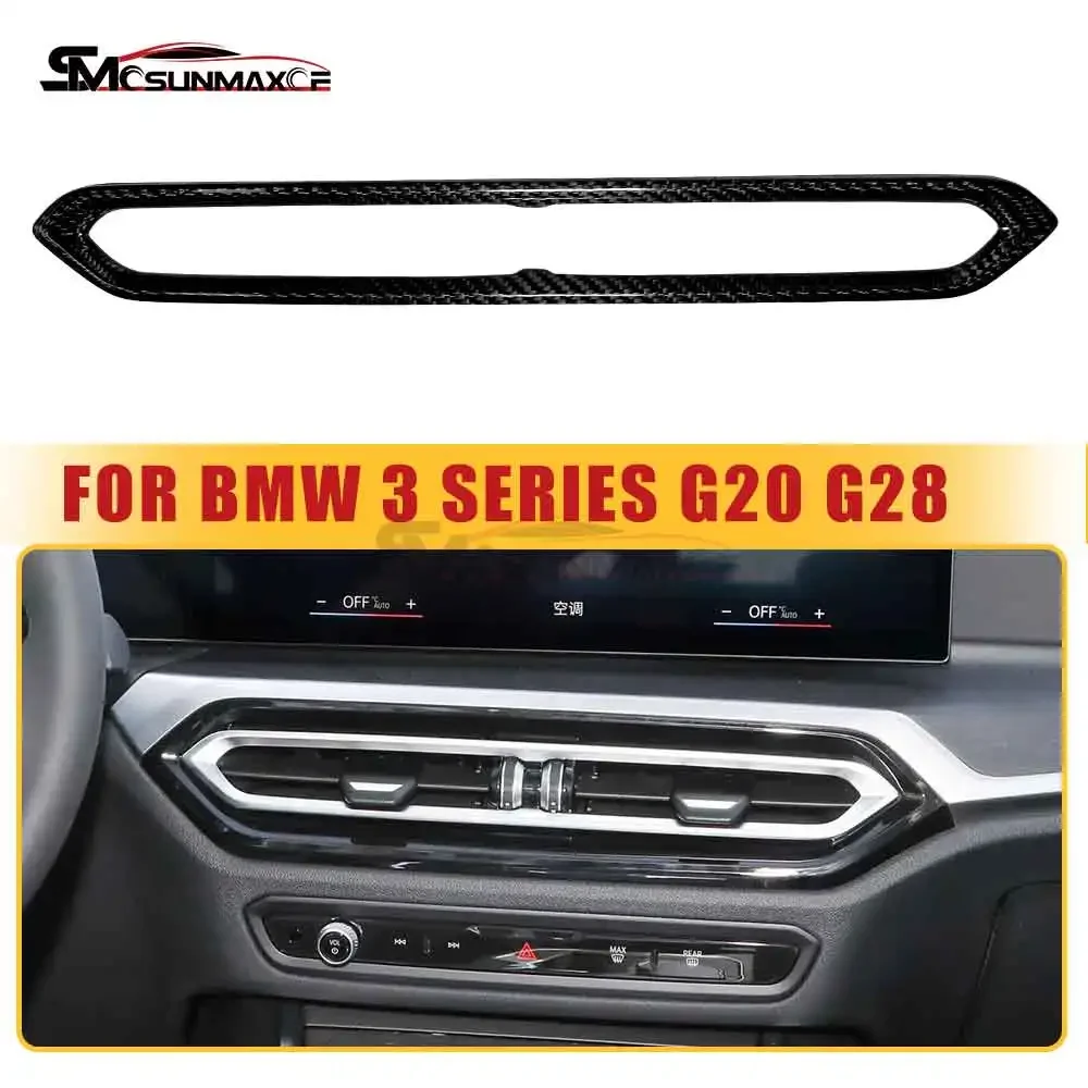 

For BMW 3 Series G20 G28 2023 2024 Real Carbon Fiber Interior Center Console Air Vent Frame Cover Car Accessories