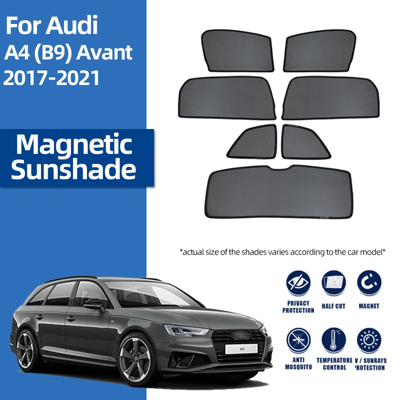 

For Audi A4 AVANT B9 2016-2023 Magnetic Car Sunshade Shield Front Windshield Curtain Rear Side Baby Window Sun Shade Visor