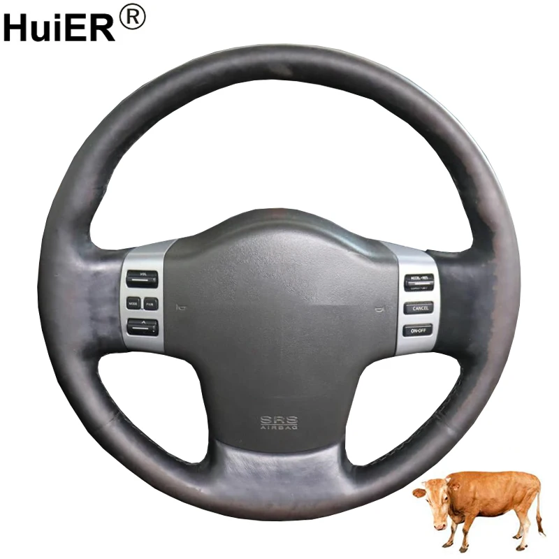 Cow True Leather Hand Sewing Car Steering Wheel Cover For Infiniti QX56 2004-2010 Cowhide Protector Wrap Protector Case