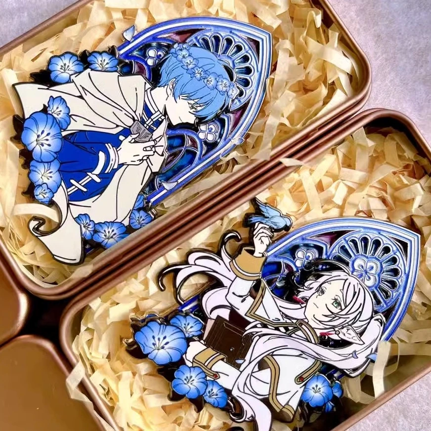 Frieren: Beyond Journey's End, аниме-колеги, квадратический элемент, мультяшный металлический значок, изысканное украшение, подарок на день рождения