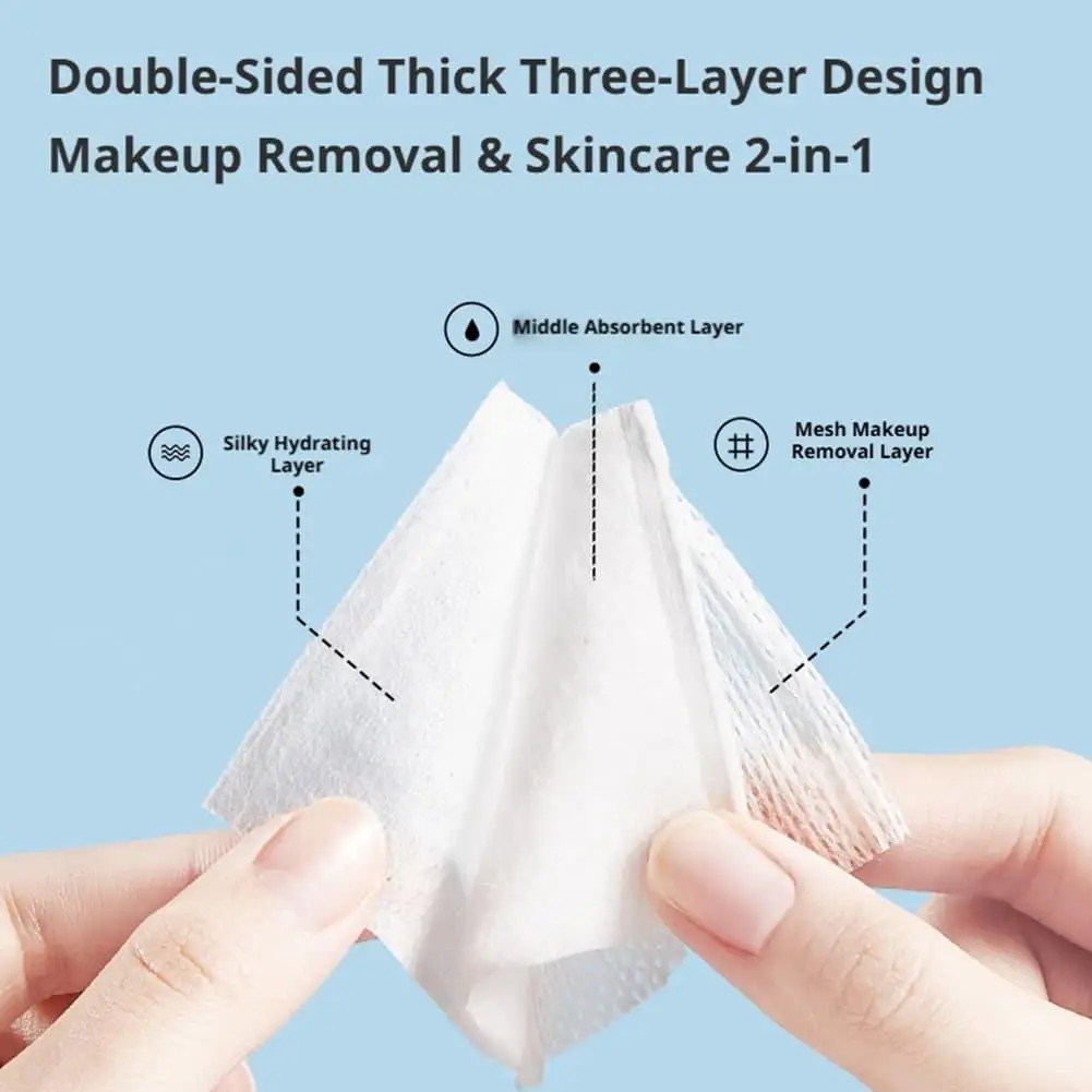 Double-Sided Three-layer Thickened Cotton Pad Multi-Use Wet Mask Cotton Pad Thin Makeup Remover Cotton Facial Clean Care Tools