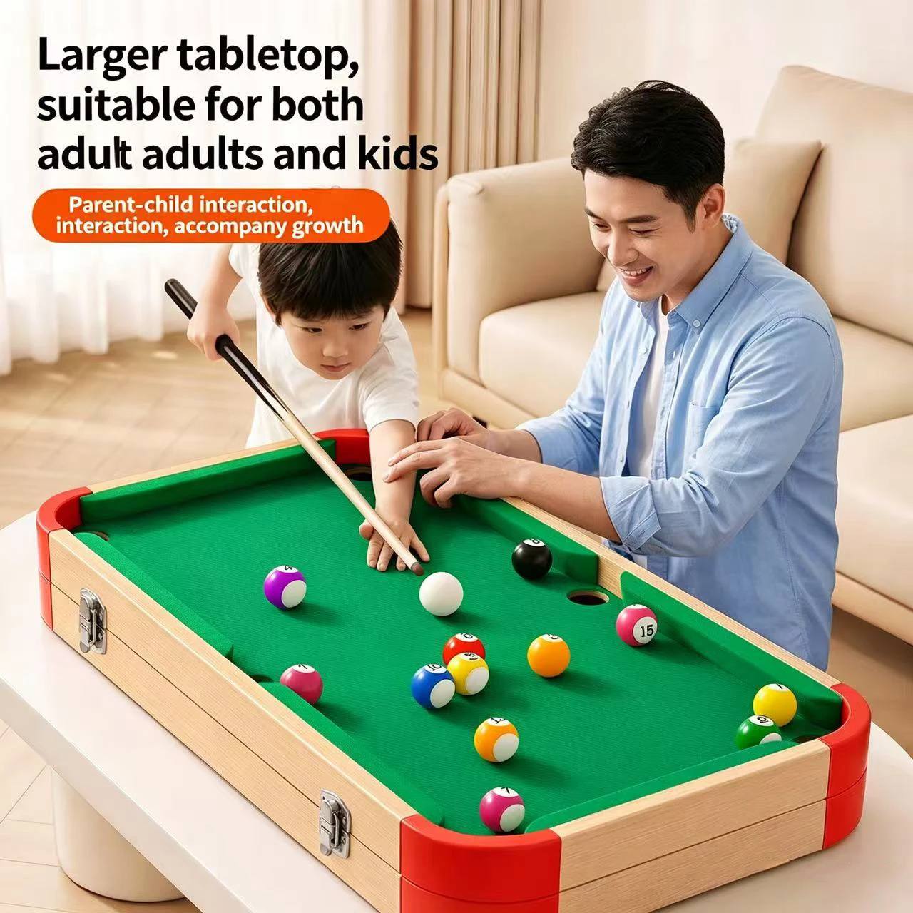 Imagen 5: Mesa de Billar Seis en Uno, Mesa de Billar Infantil para el Hogar, Billar de Juguete, Rompecabezas Interactivo para Padres e Hijos, Regalo de Cumpleaños