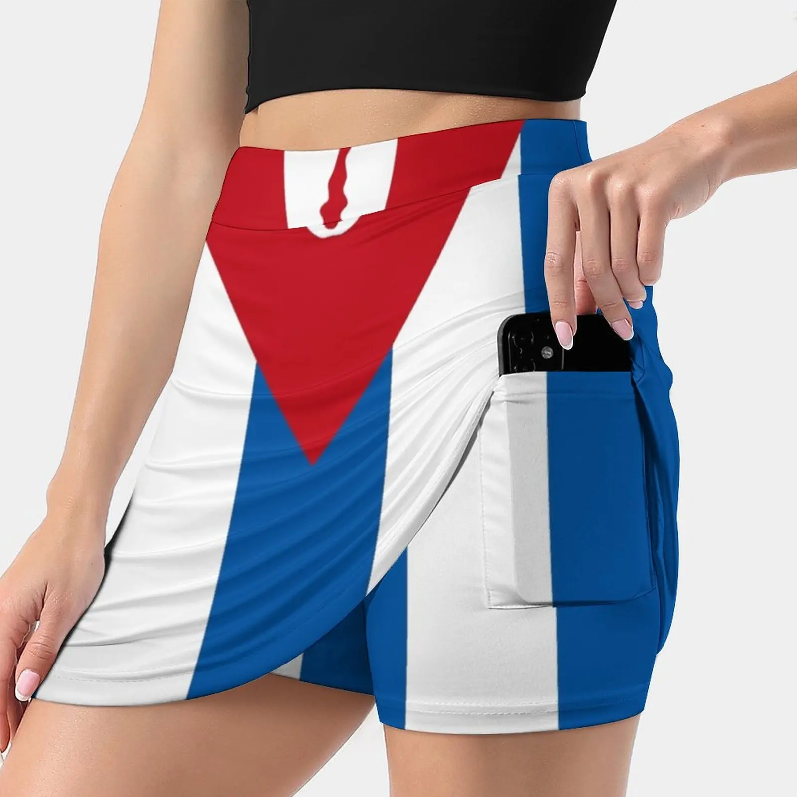 

Cuban Flag For Santeros Women Sports Skirt Tennis Golf Dance Fitness Running Yoga Skirts Orisha Santera Cuba Bandera Cubana La