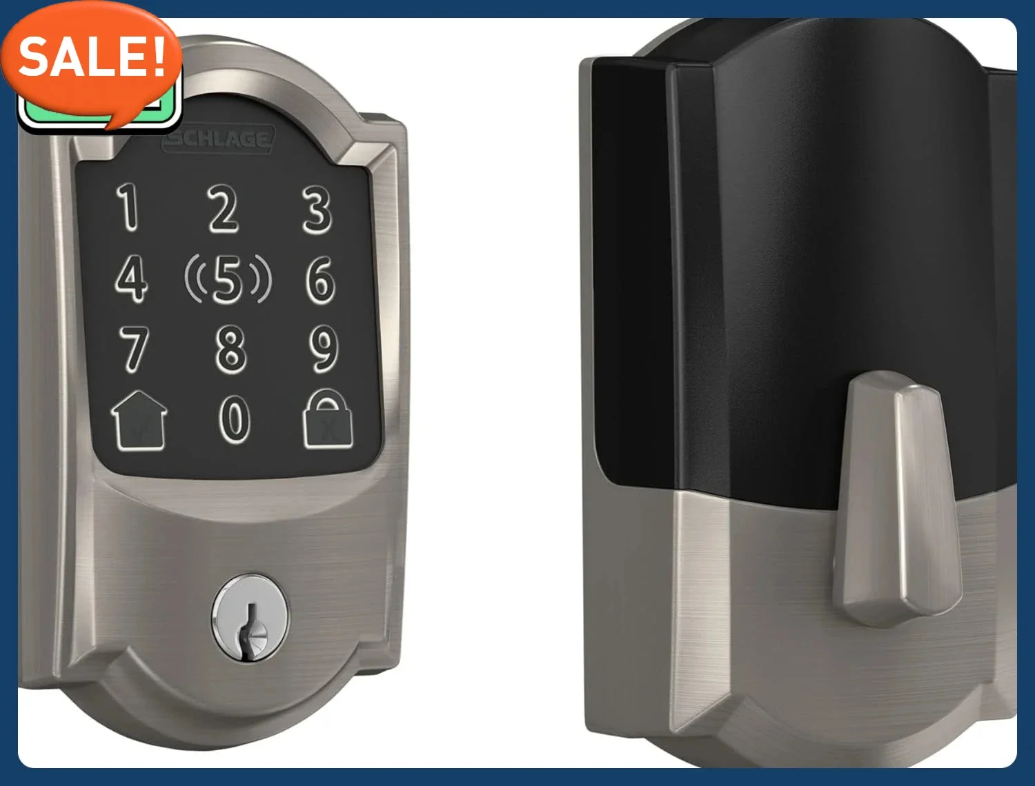 

AM 619 Encode Plus WiFi Deadbolt Smart Lock Secure Keyless Entry Door Lock with Camelot Trim in Satin Nickel Finish