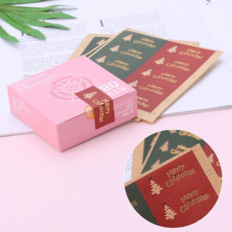 100 stks/rol voor creatieve kerstverpakking labelstickers cadeaulabels xmas levering dropship