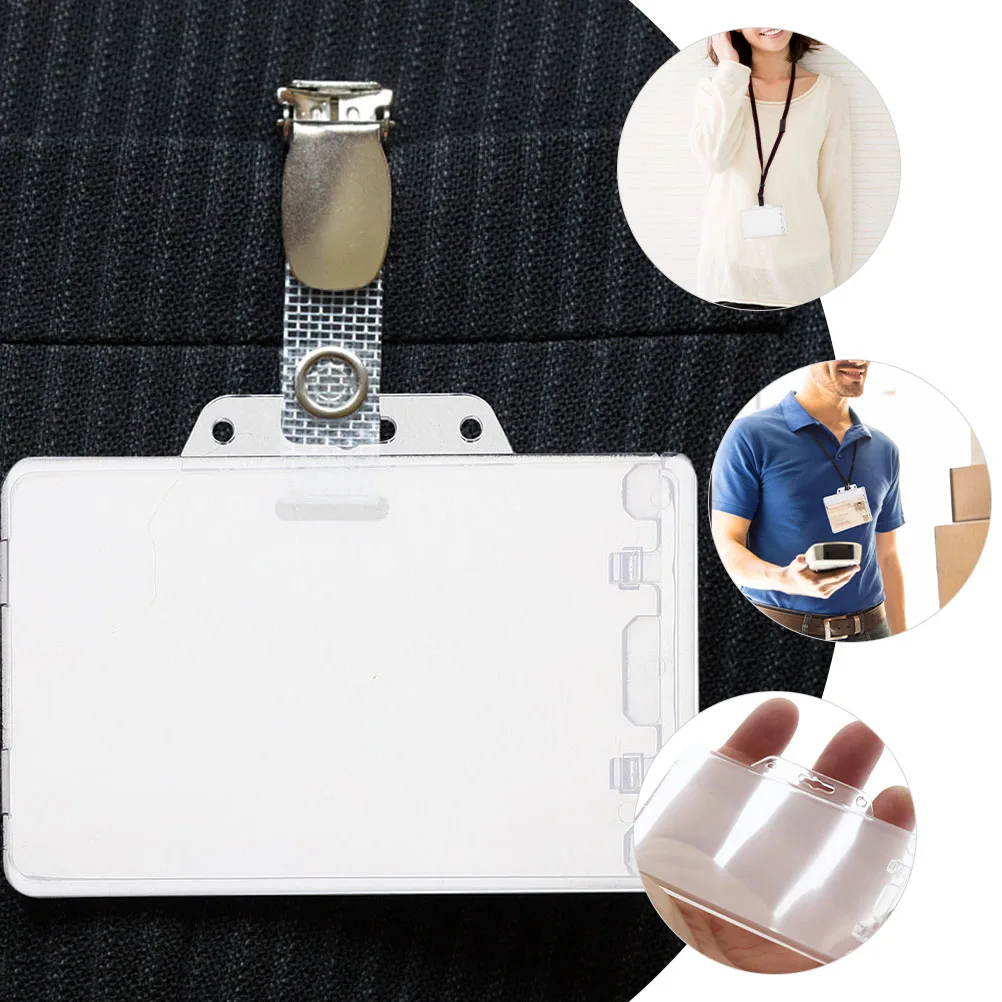 

3pcs Clear Card Sleeves Transparent Id Badge Holders Name Card Protectors Game Trading Cards Covers Premium Abs Material