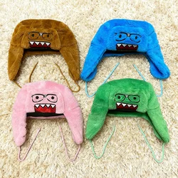 Outdoor New Glasses Domo kun Cartoon Embroidered Knitted Hat Same Style Warm Windproof Hip Hop Casual Trendy Hat Autumn Winter