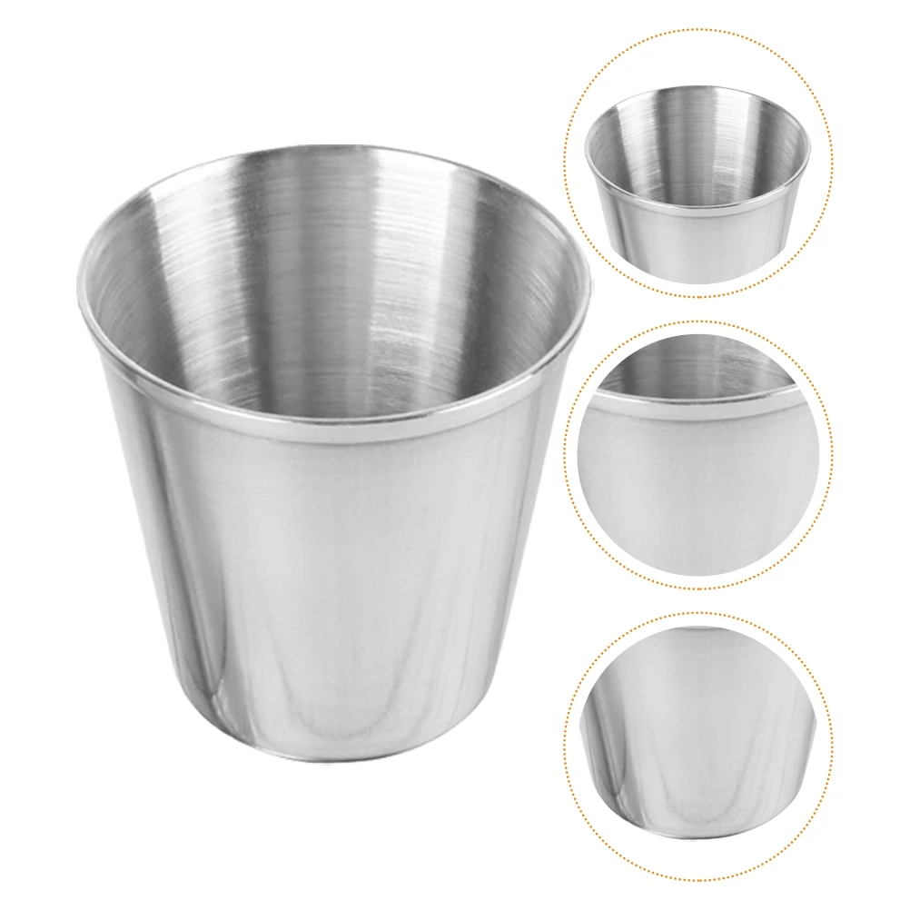 

5 Pcs Stainless Steel Cups Multi Use Dipping Sauce Ramekins Round Kitchen Barbecue Condiment Cup Small for Party