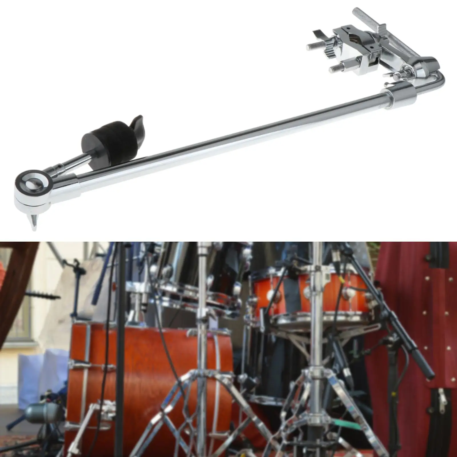 

Cymbal Extension Arm Metal Musical Instrument for Splash, Crash, Effects Cymbals Cymbal Arm Attachment with Clamps Cymbal Holder