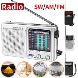 Radio de poche portable SW AM FM, radio d'urgence, écran LCD, bande de touristes numérique, récepteur mondial, haut-parleur à piles