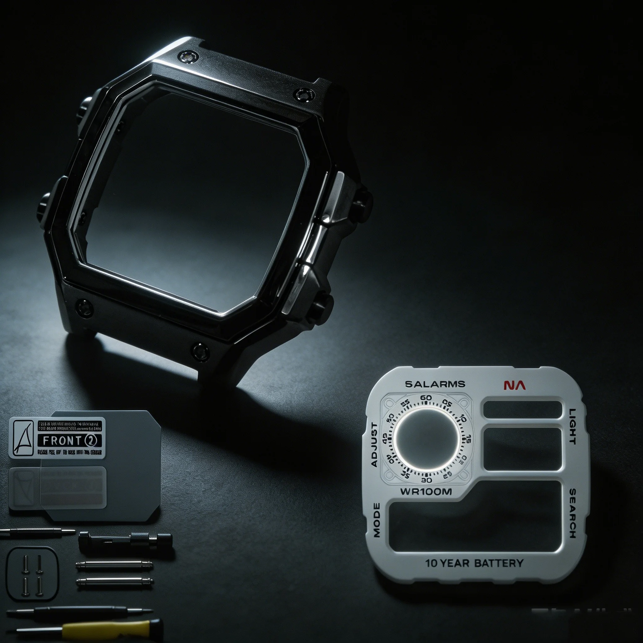 Royale Upgrade Mod Compatible with Casio AE1200 Watch Case Faceplate Combo 316LSS Matte Black Case Metal Watch Dial Parts view 4