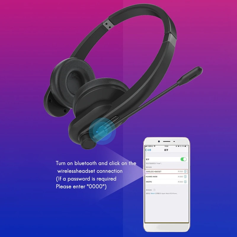 سماعة رأس ستيريو مع ميكروفون وخاصية إلغاء الضوضاء سماعة رأس بخاصية البلوتوث