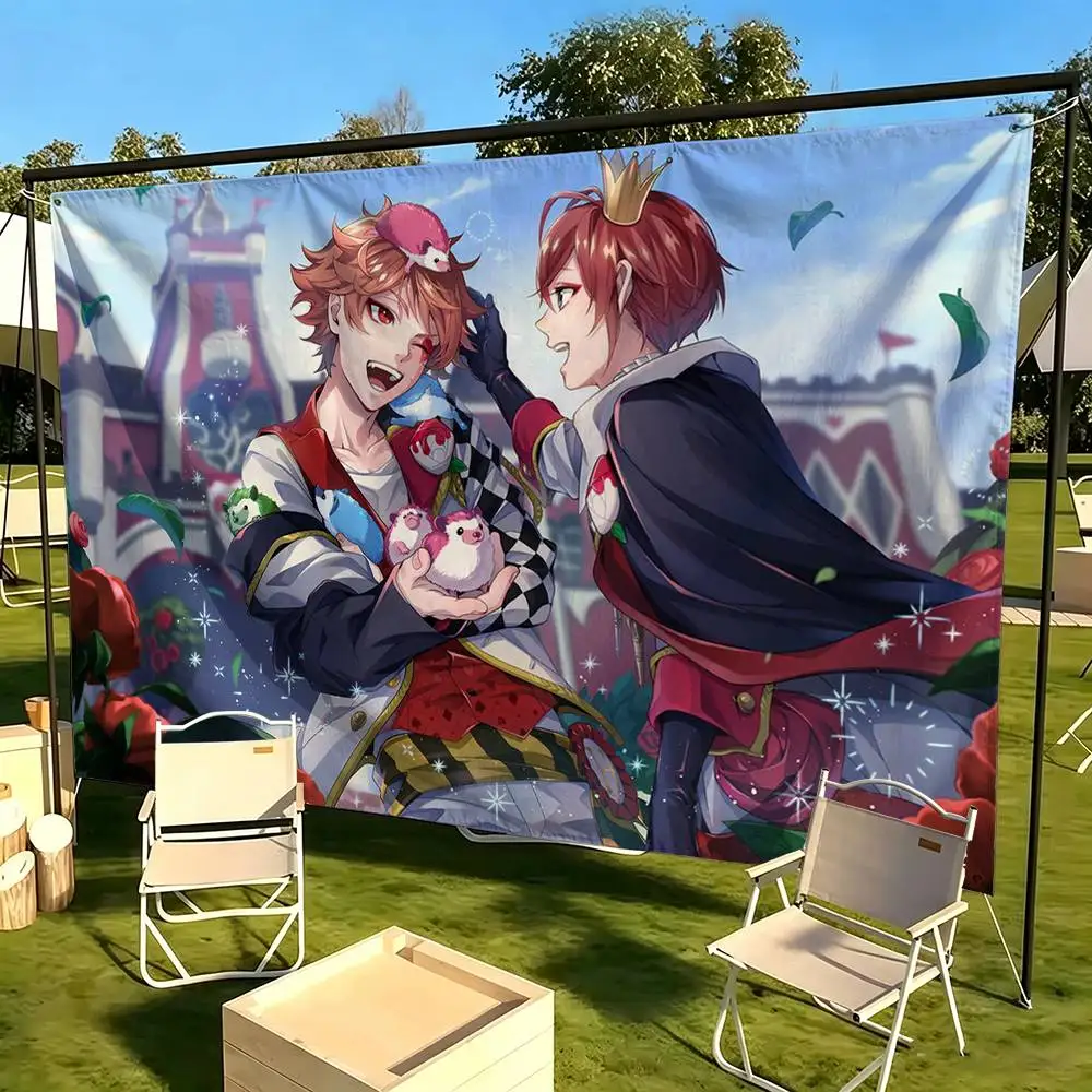 Twisted Wonderland Anime Game Character  Flags for Bedrooms Home Decor Items Outdoor Decors Garage Decoration Flaga