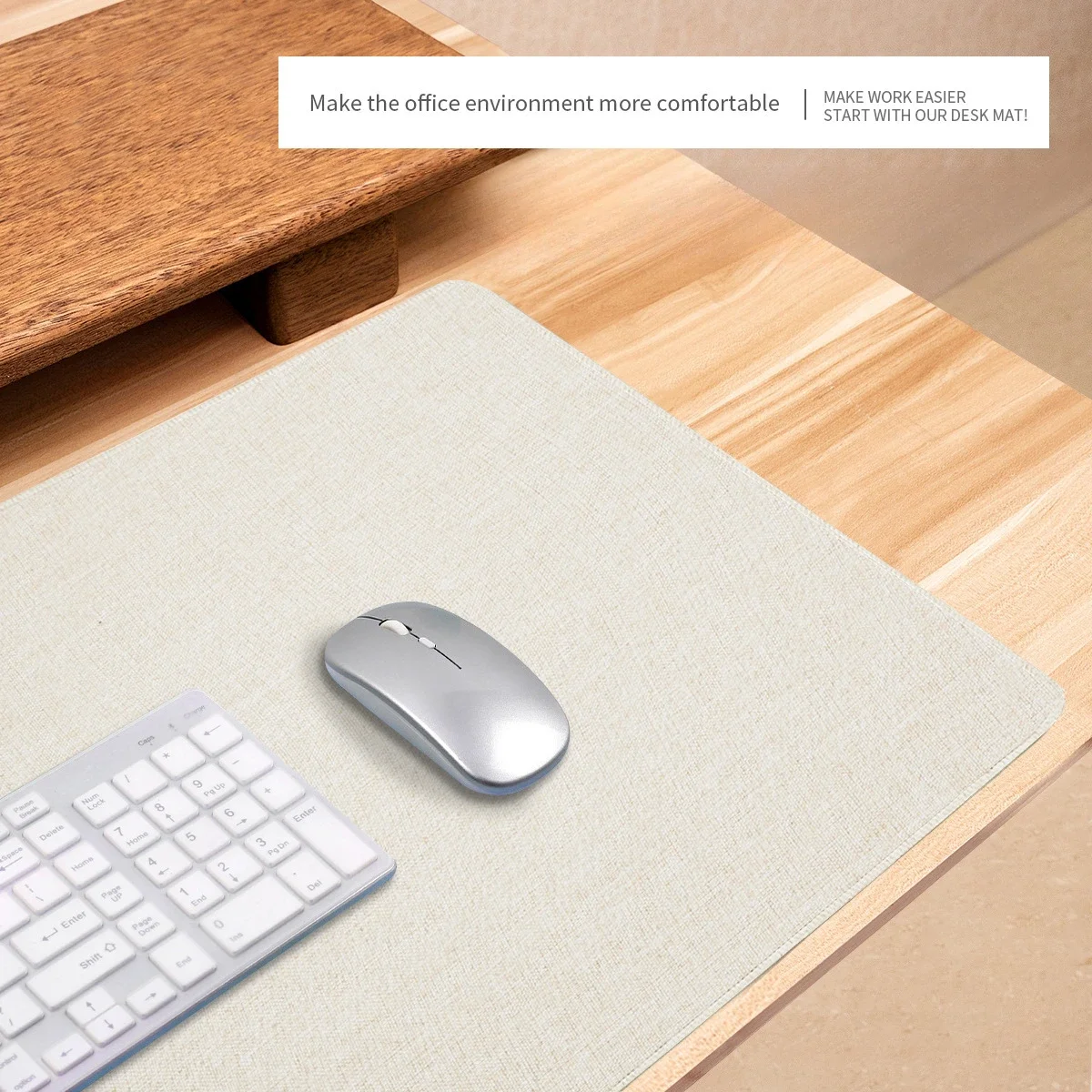 Large Linen  Mouse Pad Home Office Computer Desk Protector Laptop Table Mat Non-slip Keyboard Mice Mat Computer Game Esports
