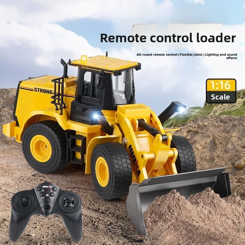 

Huina RC bulldozer 2.4G remote control 11 channel loading car alloy engineering car model toys boys and children's gifts