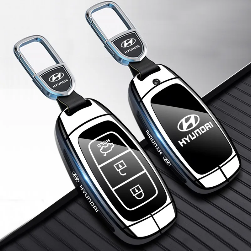 

Metal Car Key Case Cover Fob Protector for Hyundai I30 Ix35 Kona Encino Solaris Azera Grandeur Ig Accent TM Palisade Santa Fe