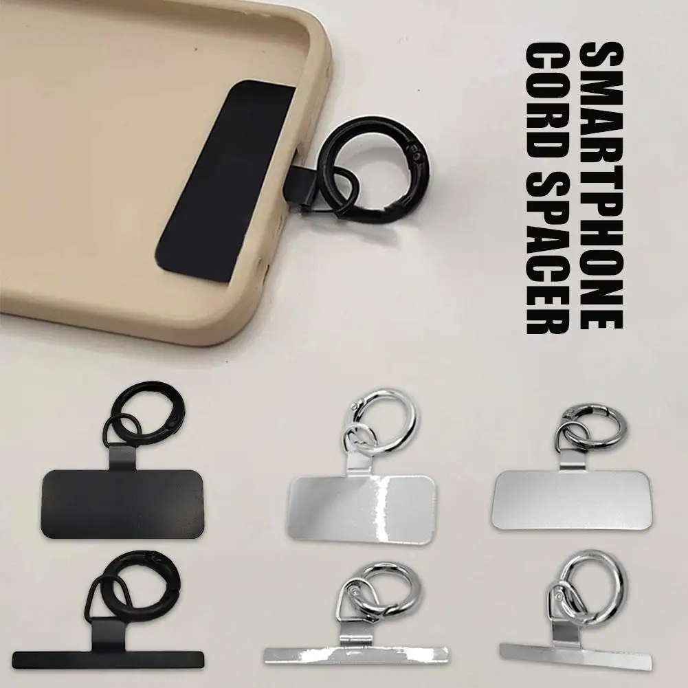 Ultra-Thin Stainless Steel Phone Tether Patch Gasket Piece Connect Replacement Tool Storage Lanyard Cellphone Safety Strap H8C4