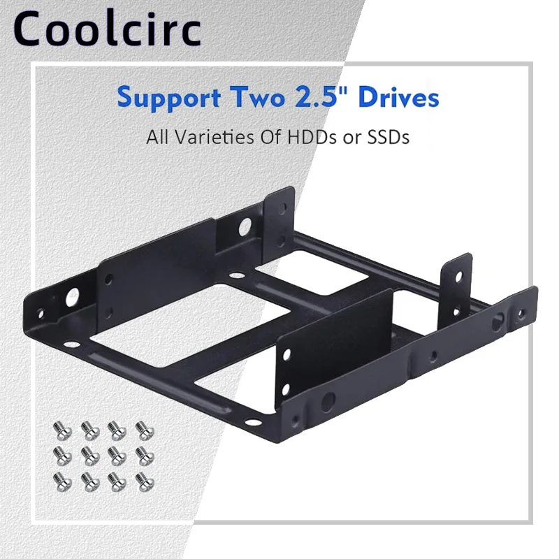 2.5 To 3.5 Inch Hard Disk Bracket Hard Dual Desktop SSD Mounting Bracket Internal Adapter Support Two 2.5