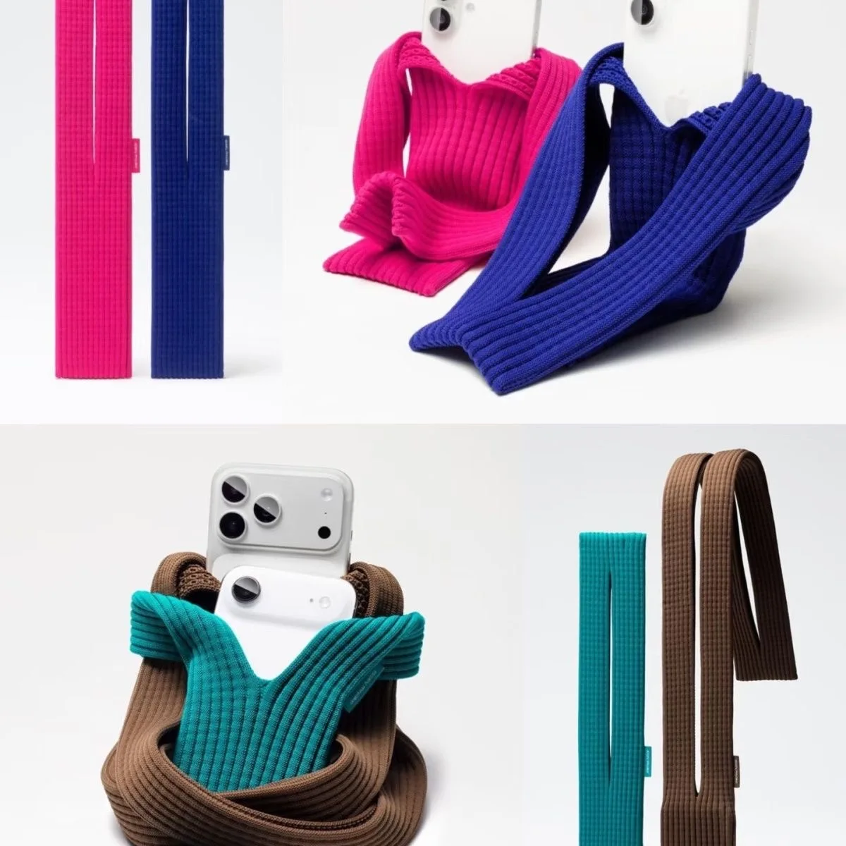 New Fashion Pure Color Knitted Mobile Phone Mini Hanging Bag - náhled 4