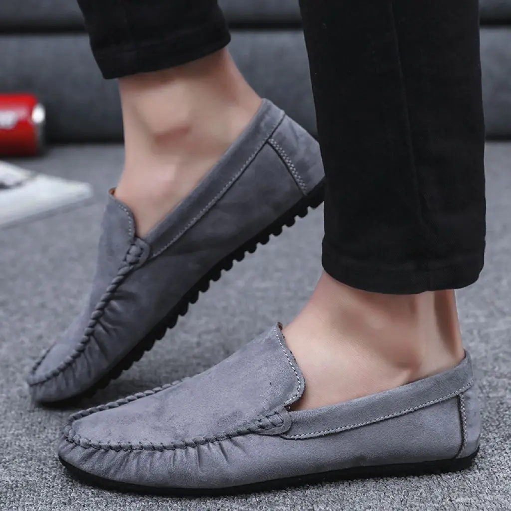 

Fashion Men Casual Shoes Outdoor Light Slip on Man Loafers New Designer Suede Leather Moccasins Driving Shoes Soft Lazy Flats