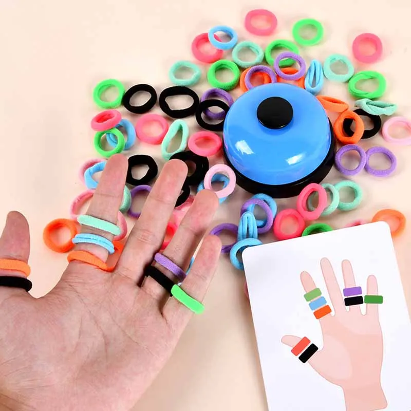 

Two-Player Match Kindergarten Finger Set Rings Circle Toys Children Parent-child Interactive Desktop Games Color Cognitive Toys