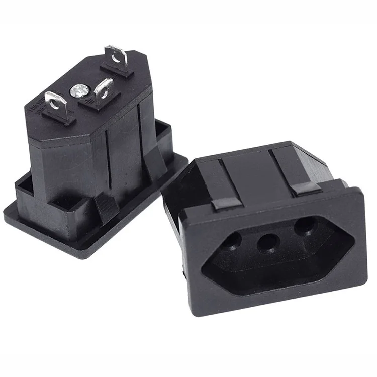 Black embedded industrial outlet Brazilian standard Inverter output socket 250V 15A universal electrical AC power socket