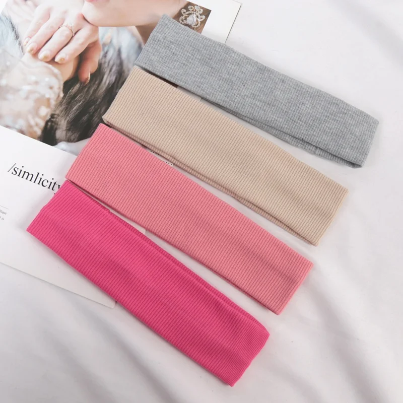 4Pcs Simple Sports Headbands for Women Cute Wash Face Make-up Fitness Running Yoga Elastic Hairbands Stretch Hair Accessories