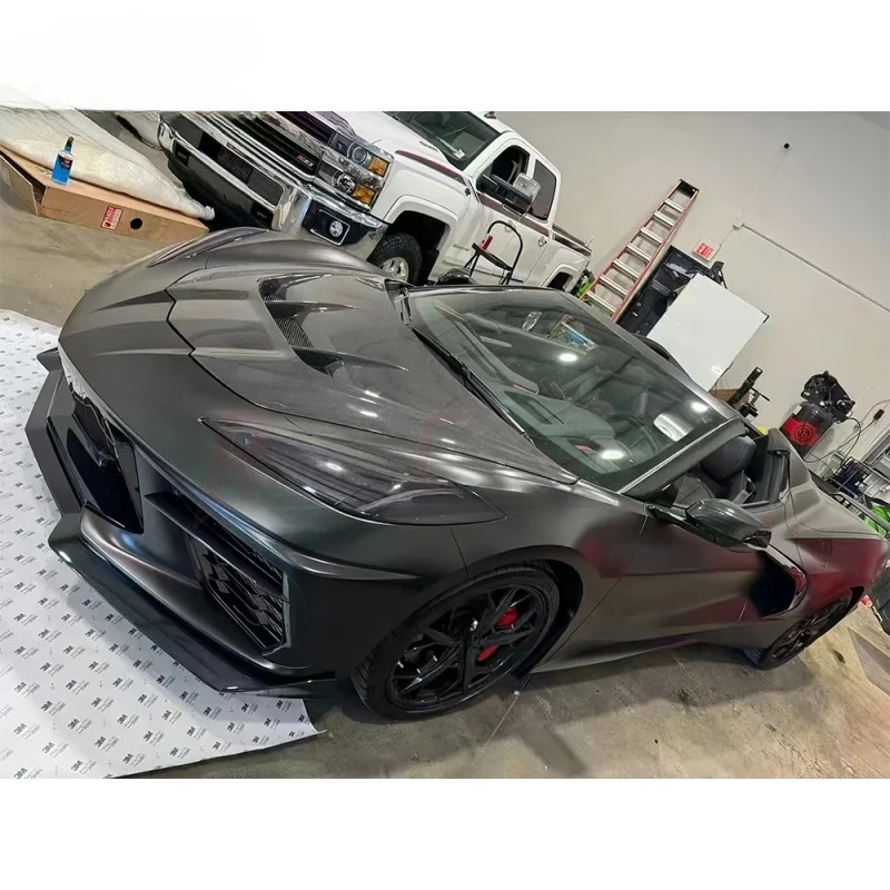 Sport Supercar ZR1 Style Carbon Fiber Hood Bonnet Small Vent OEM Fit Front Engine Cover Tuning Parts