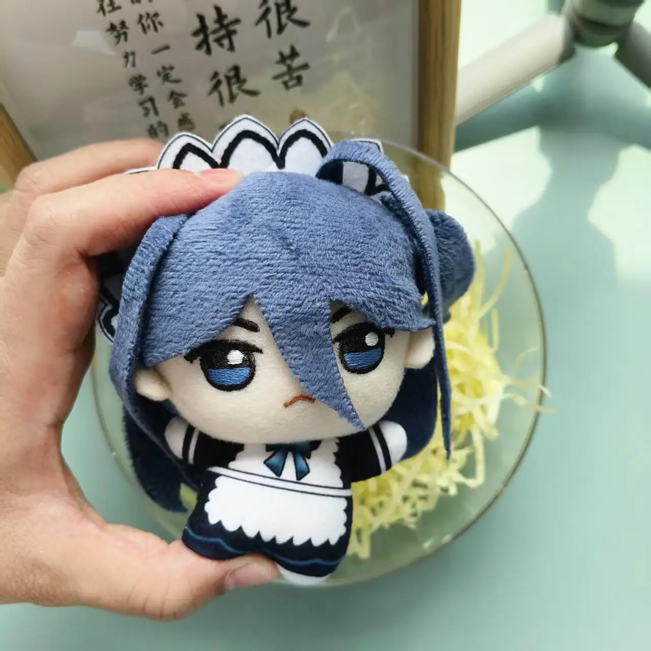 Blue Archive Aris 10cm Cotton Doll Cute Tendou Arisu Print Body Plush Pendant, High-Quality BA Anime Keychain Gift