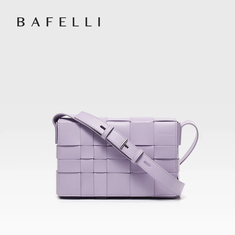 

BAFELLI HANDBAG 2023 NEW WOVEN FASHION GENUINE LEATHER BOX BAG SHOULDER CROSSBODY PURSE WOMEN'S FEMALE LUXURY BRAND CLASSICAL