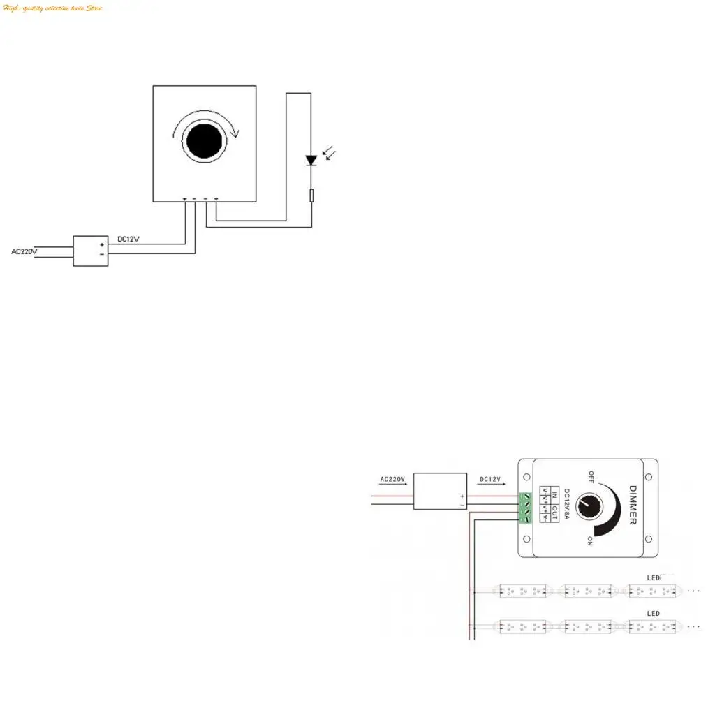 203F for DC 12-24V 8A Lamp Rotary Dimmer On-Off Switches Speed Controller LED Stepless Dimming Switch Replacement Repair