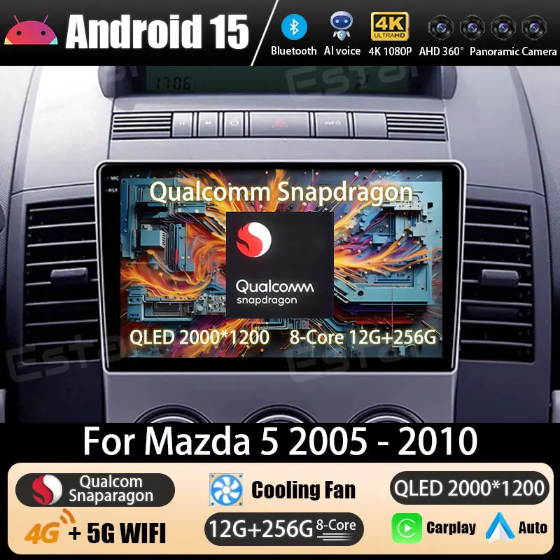 

Car Radio Android 15 For Mazda 5 2 CR 2005 - 2010 GPS Multimedia Player Navi Head Unit Stereo Wireless Carplay DSP BT 360 Camera