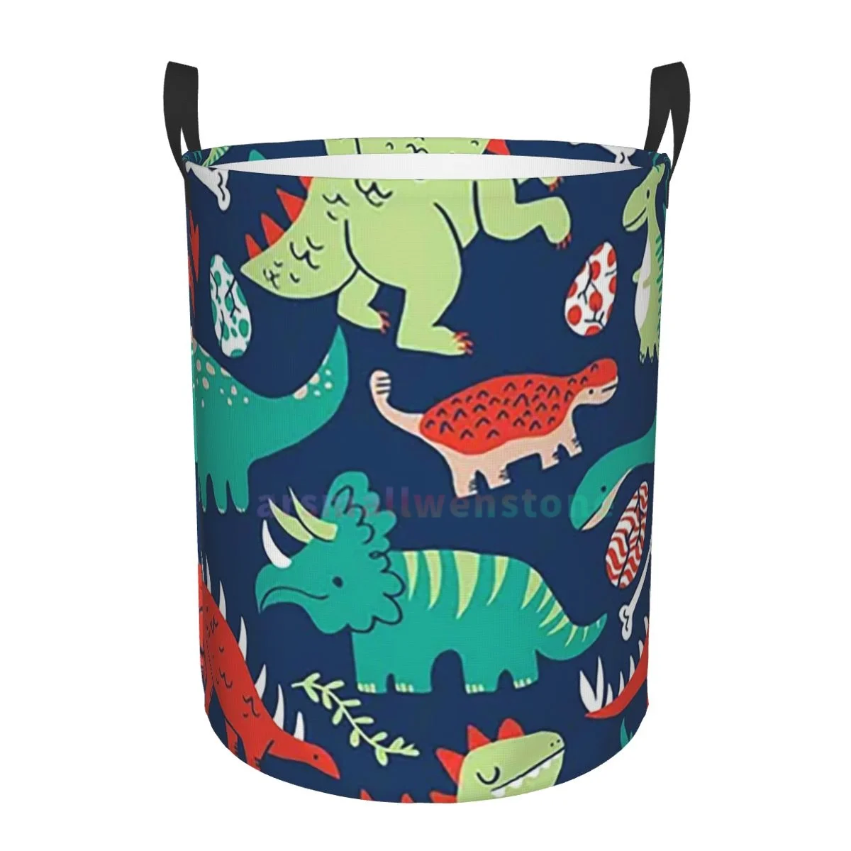 Cartoon Dinosaur Round Laundry Hamper Storage Basket Toys Clothes Organizer Bin for Home Bathroom Bedroom Dorm Nursery