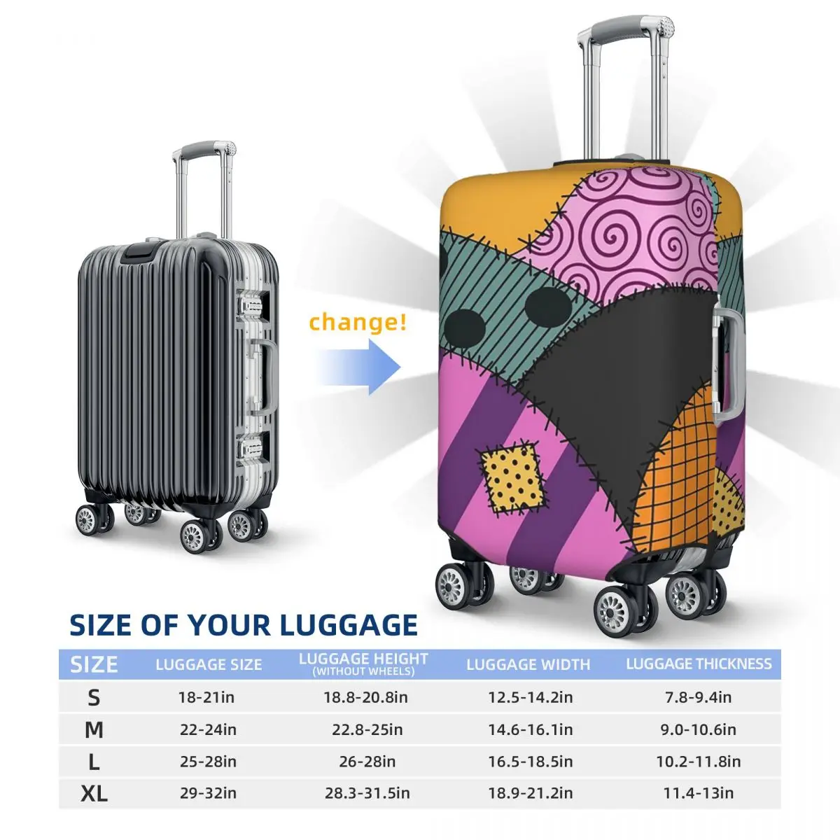 غطاء حماية مرن لحقيبة السفر من Sally Ragdoll مقاس 18-32 بوصة