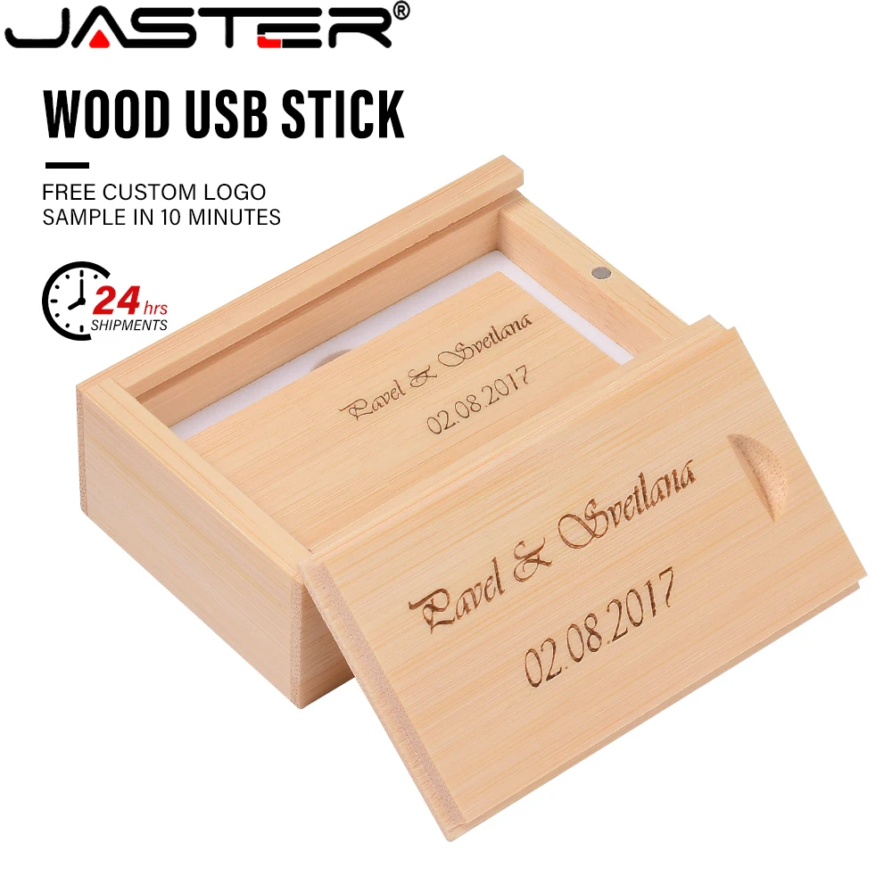 50PCS/LOT Wooden USB 2.0 Flash Drives 128GB 64GB High speed Pen drive Free custom logo Memory stick 32GB Creative gift USB stick