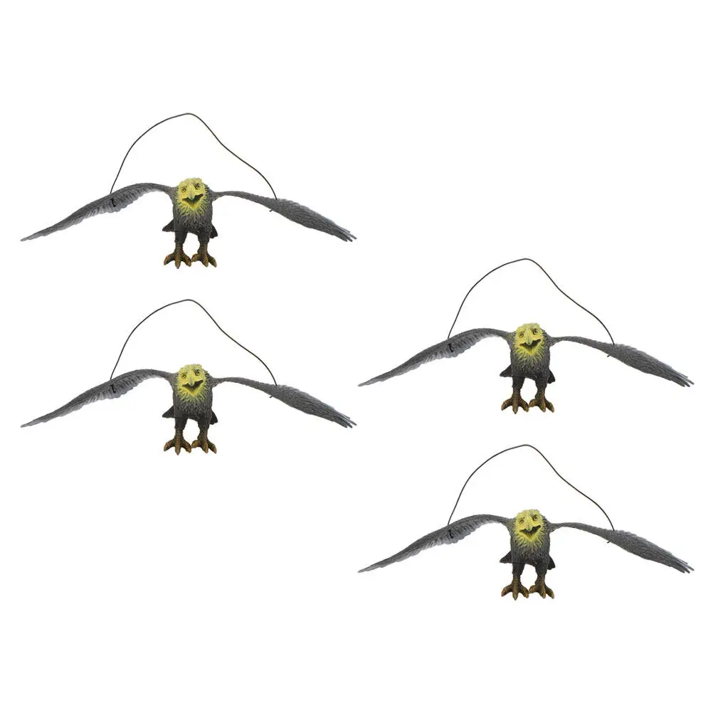 

Набор из 4 реалистичных пластиковых фигурок орлов для подвешивания, украшение для сада, двора, газона, настольная статуэтка птицы